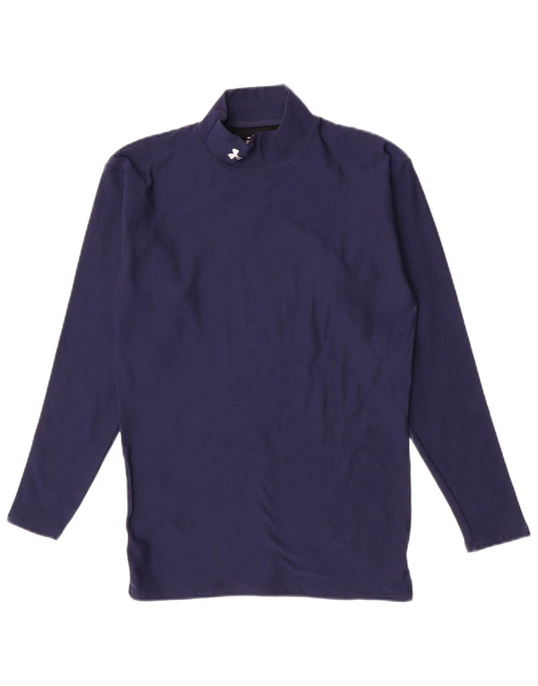 Under Armour Haut à manches longues pour femme UK 14 Large Bleu Marine Nylon