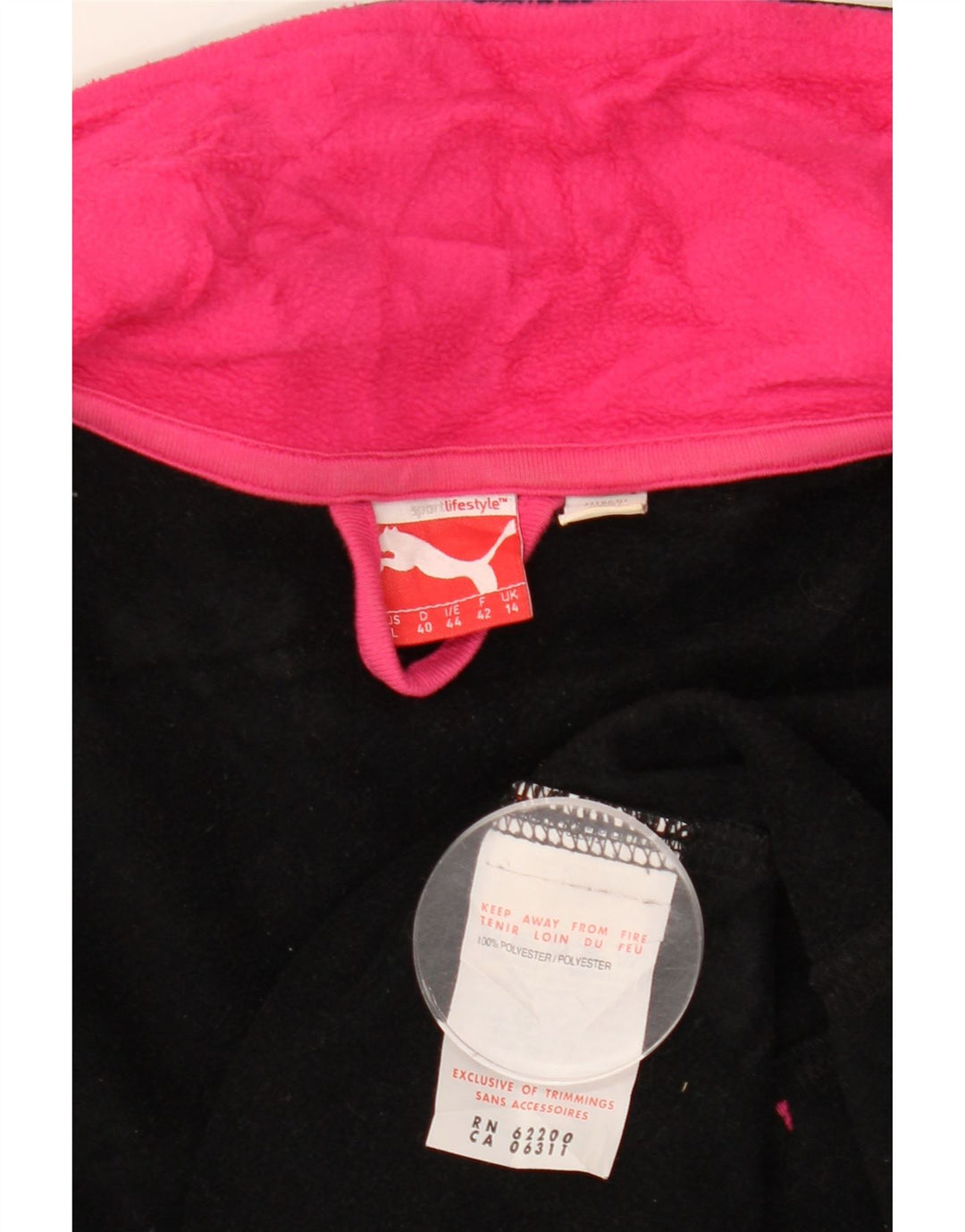 PUMA Veste de survêtement pour femme UK 44 Medium Noir Polyester