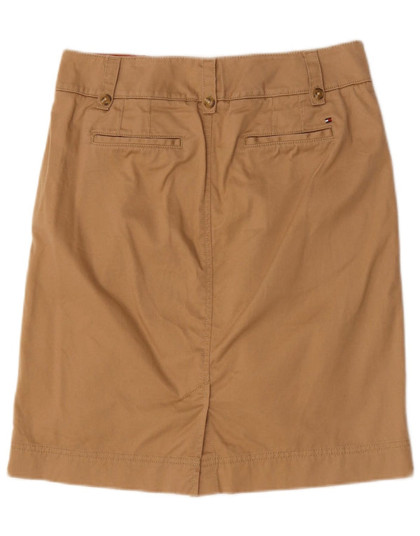 Tommy Hilfiger Jupe droite pour femme US 8 Medium W32 Coton marron