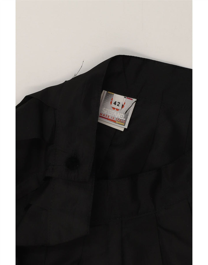 STEFANEL Mini jupe plissée taille haute pour femme IT 42 Medium W26 Noir