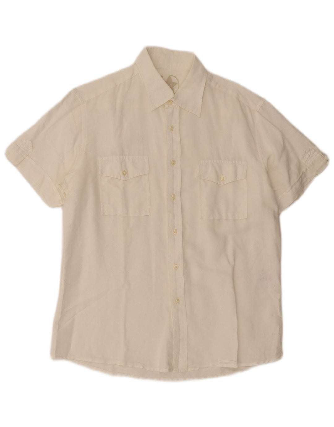 Mash Chemise à manches courtes pour homme en lin blanc cassé