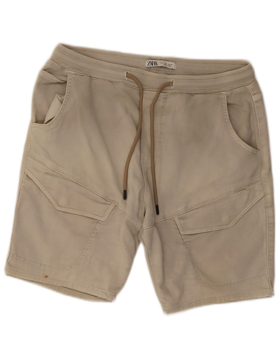 Zara Short Cargo Homme Large W32 Coton Beige