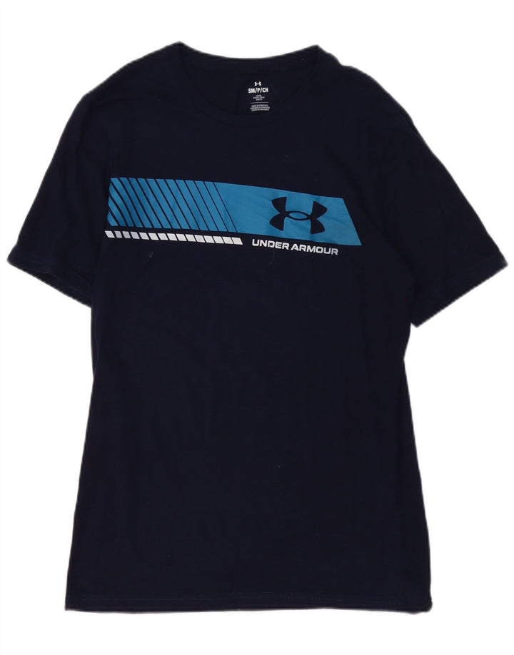 UNDER ARMOUR T-Shirt Graphique Homme Petit Bleu Marine Coton