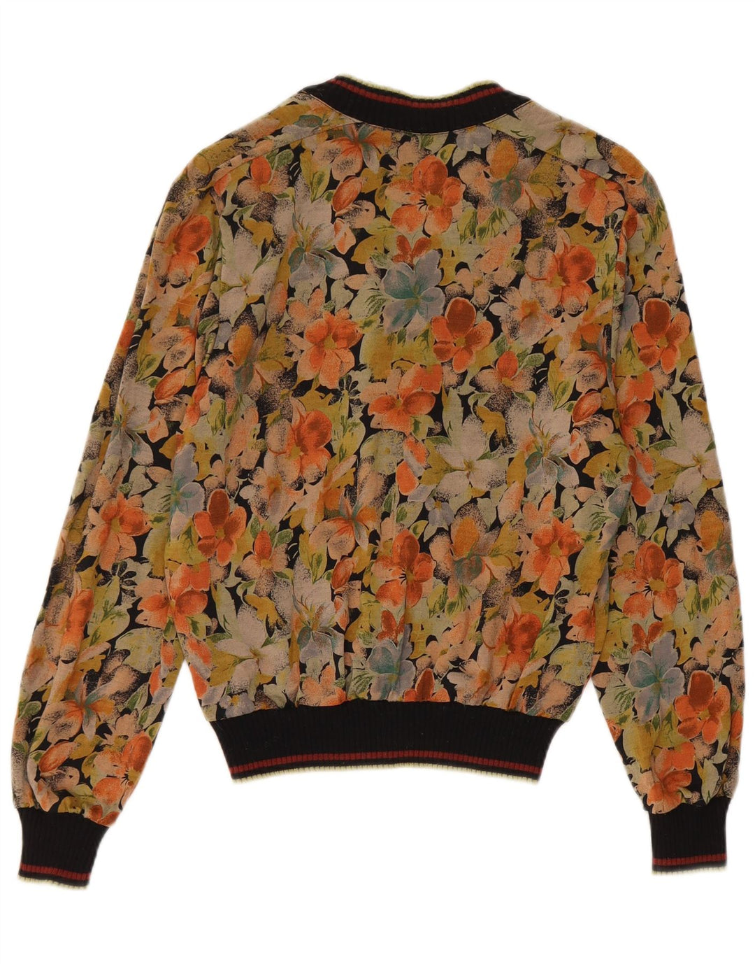 vintage Femme Pull Blouse Top IT 44 Moyen Multicolore Floral