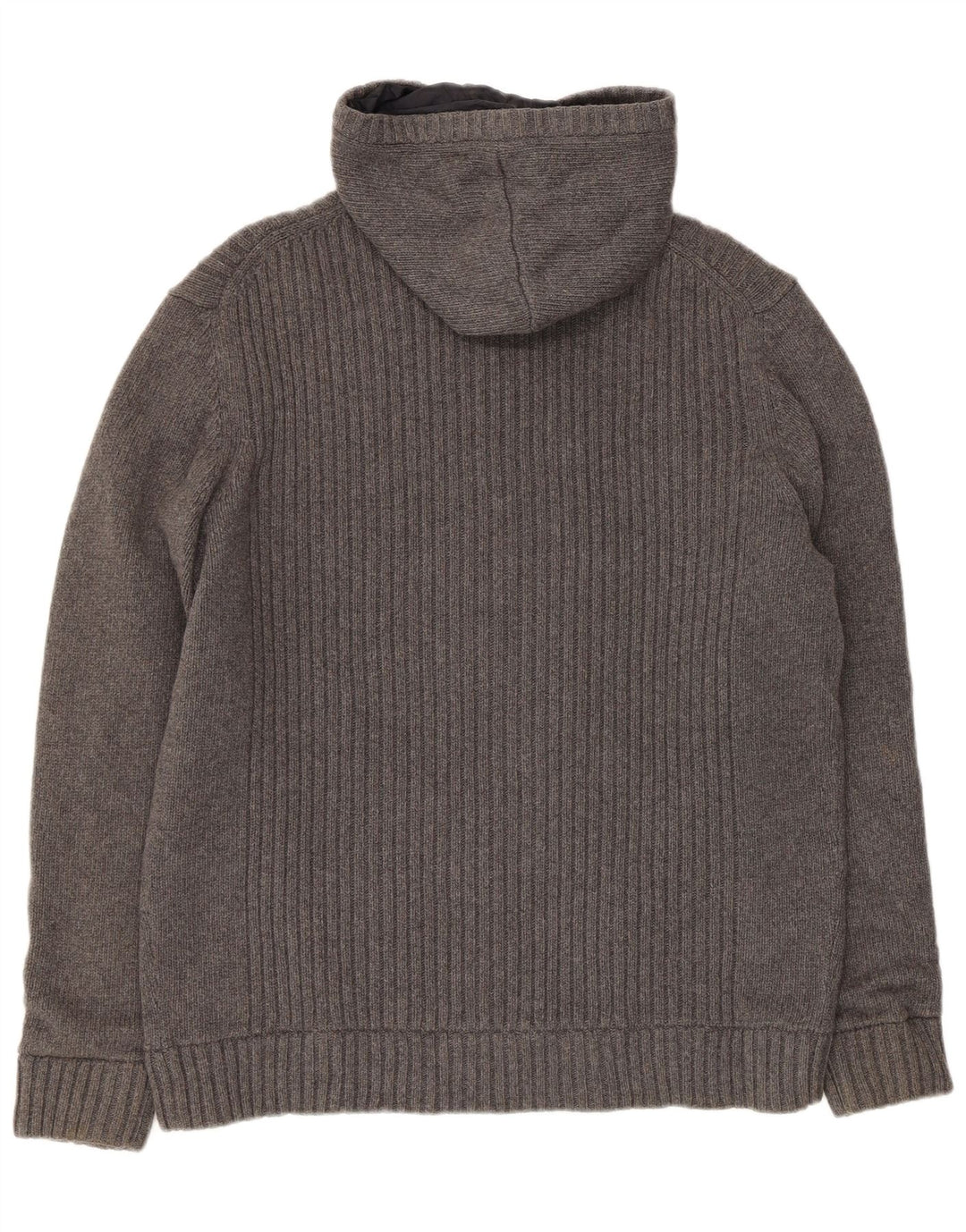 Massimo Dutti Veste réversible en tricot à capuche pour homme UK 42 XL Gris