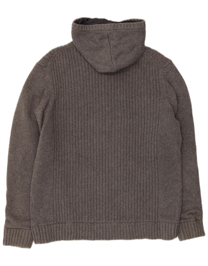 Massimo Dutti Veste réversible en tricot à capuche pour homme UK 42 XL Gris