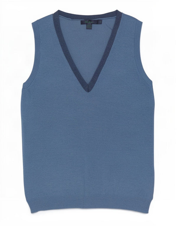 Boden Womens Vest Débardeur UK 10 Small Bleu Coton