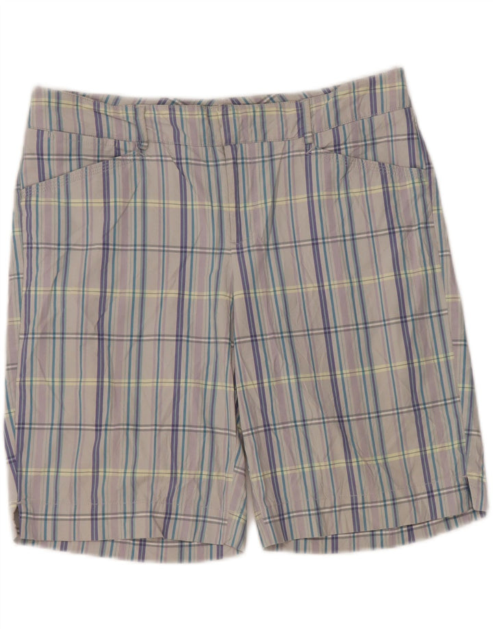 DOCKERS Short décontracté pour femme US 8 Medium W34 Gris à carreaux en coton