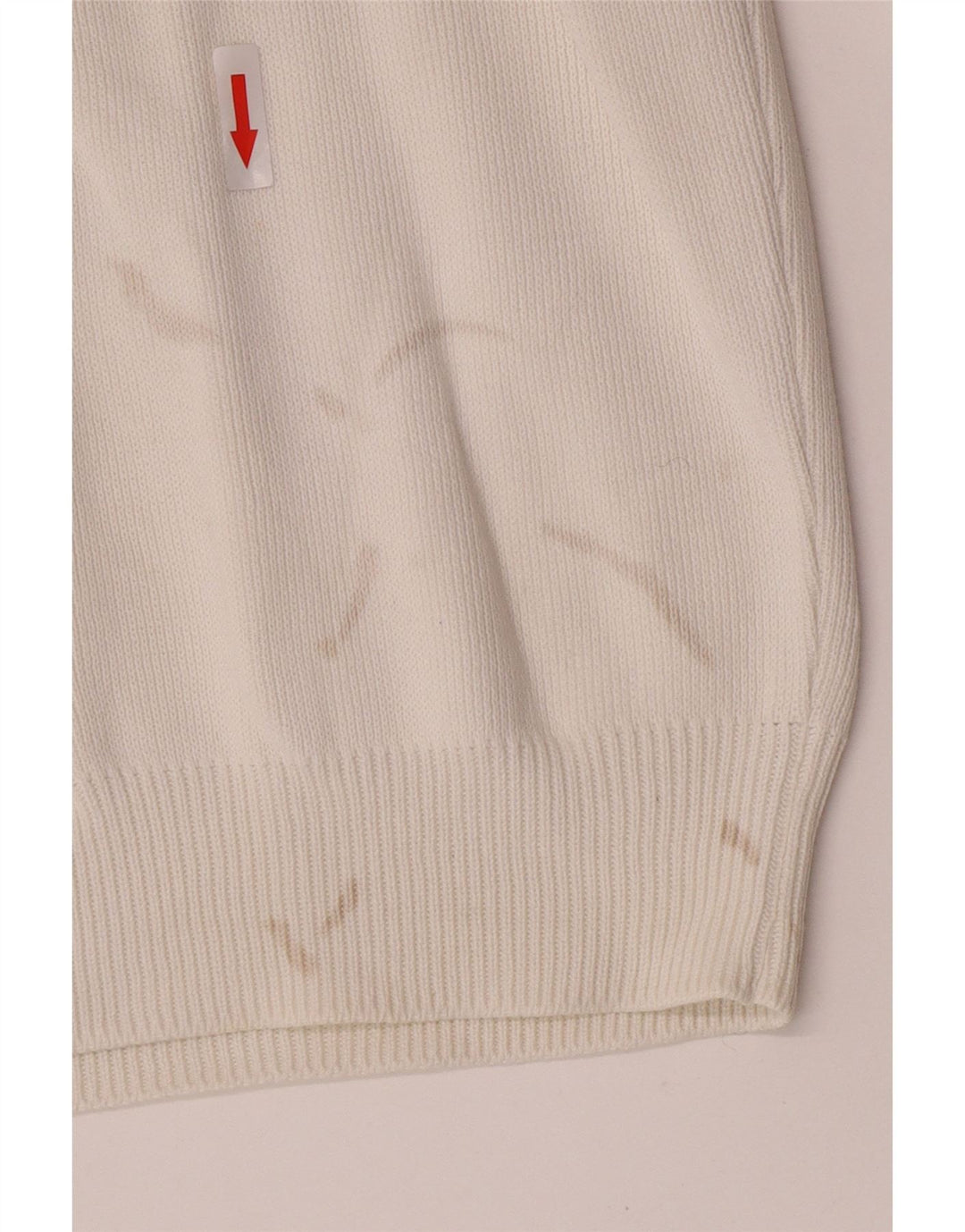 Zara Pull à col rond pour homme en coton blanc Large