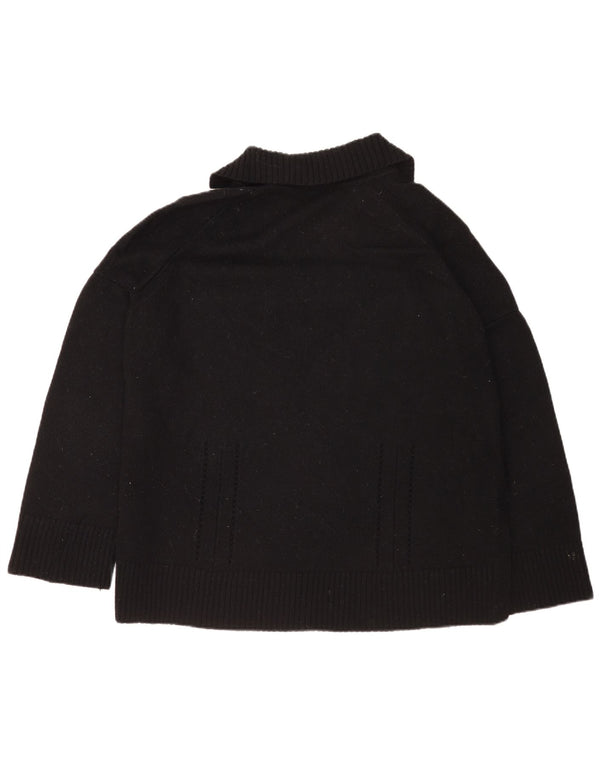 Cos Pull à col polo coupe décontractée pour femme UK 16 Large laine noire