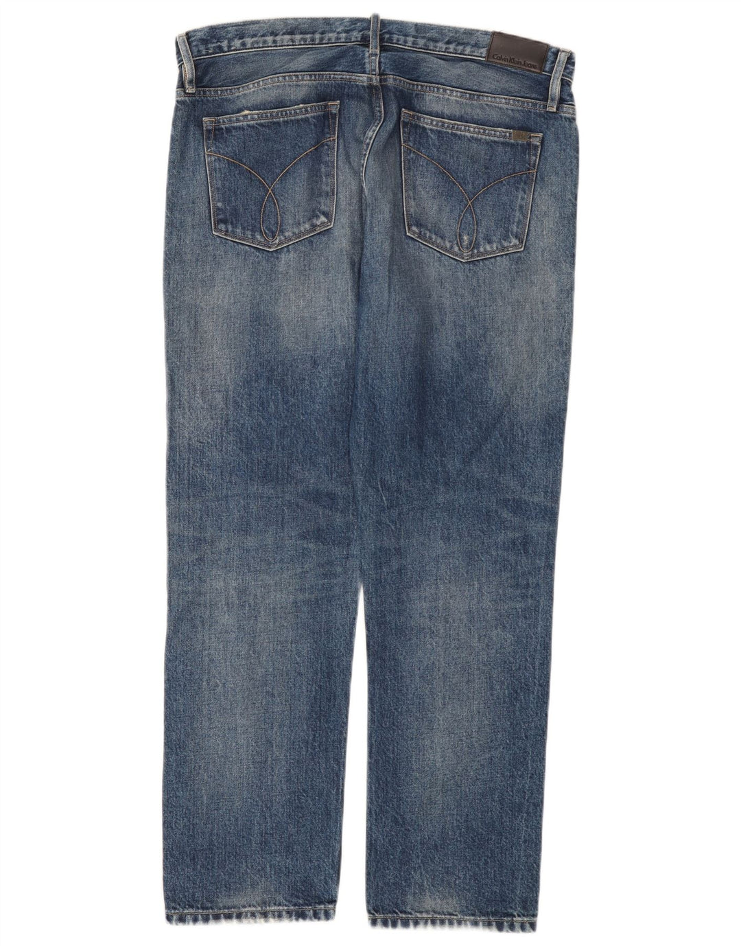 CALVIN KLEIN Jean droit Boyfriend vieilli W30 L30 pour homme en coton bleu