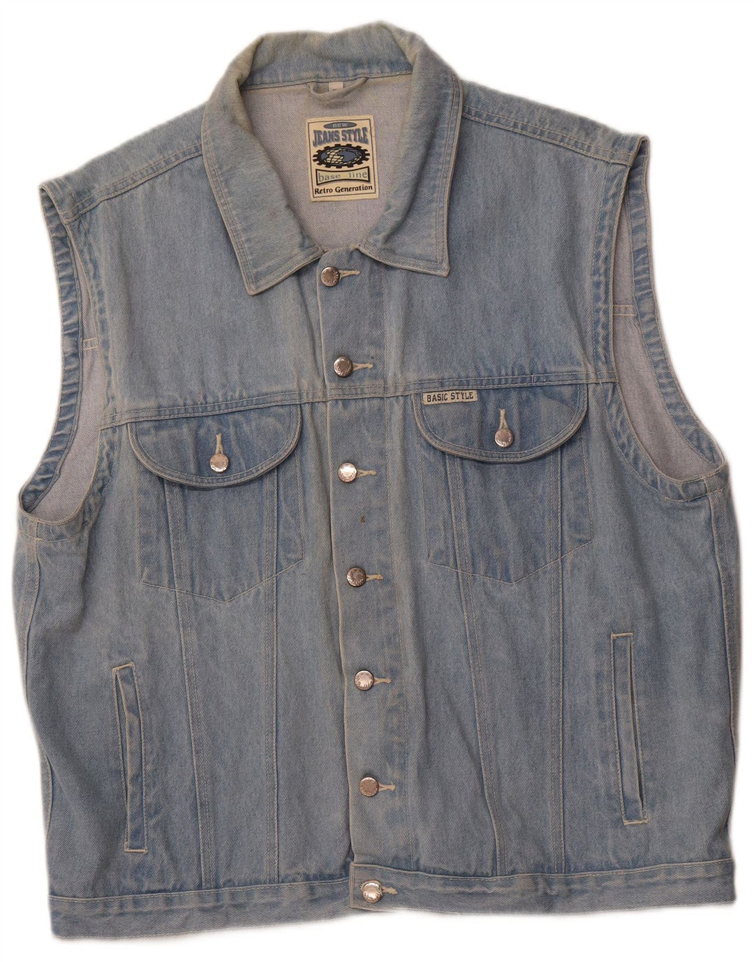 MARCEL CLAIR Gilet en jean pour homme UK 42 XL Bleu Coton