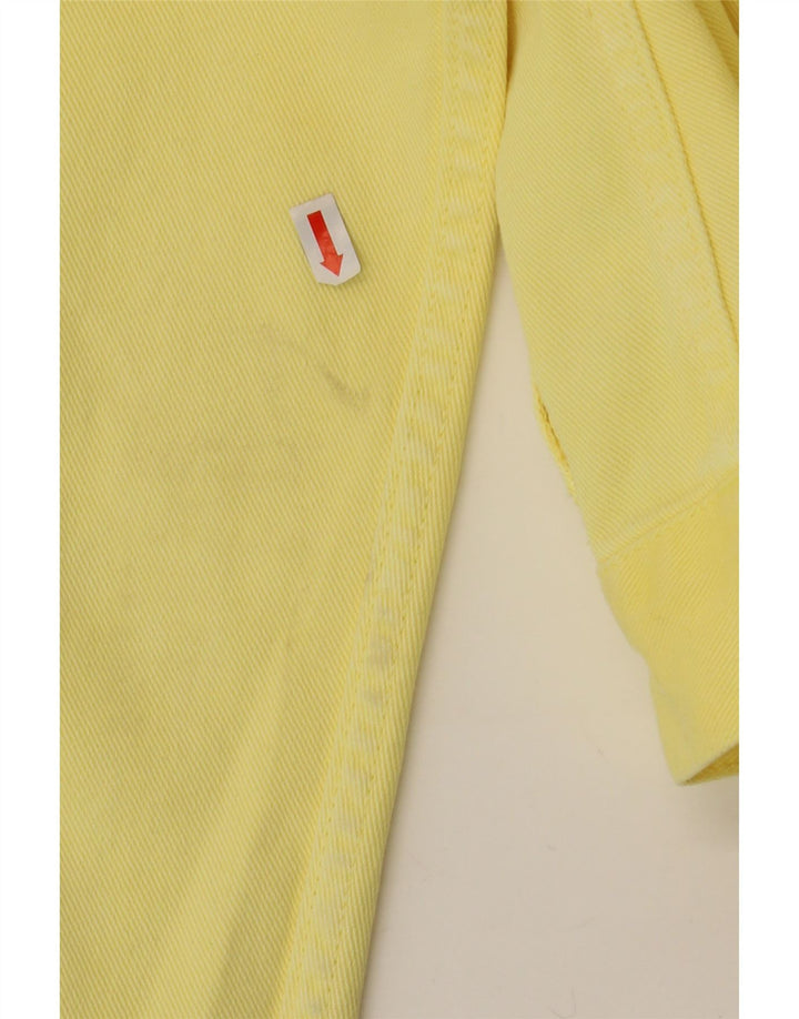 ZARA Womens Denim Jacket UK 14 Medium Yellow Cotton Vintage Zara and Second-Hand Zara from Messina Hembry 