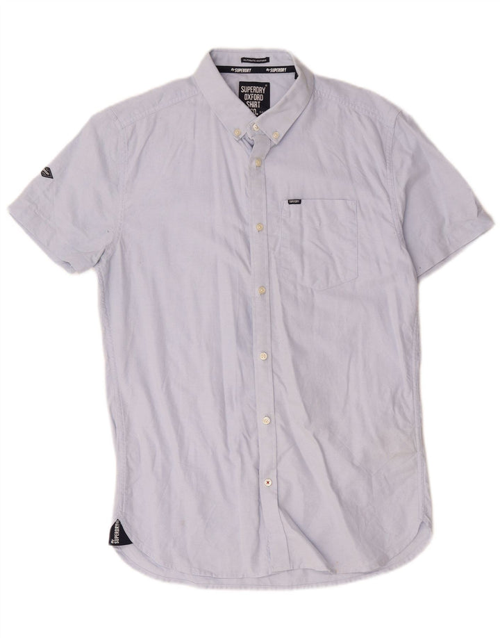 Superdry Chemise à Manches Courtes Homme Bleu Moyen Coton