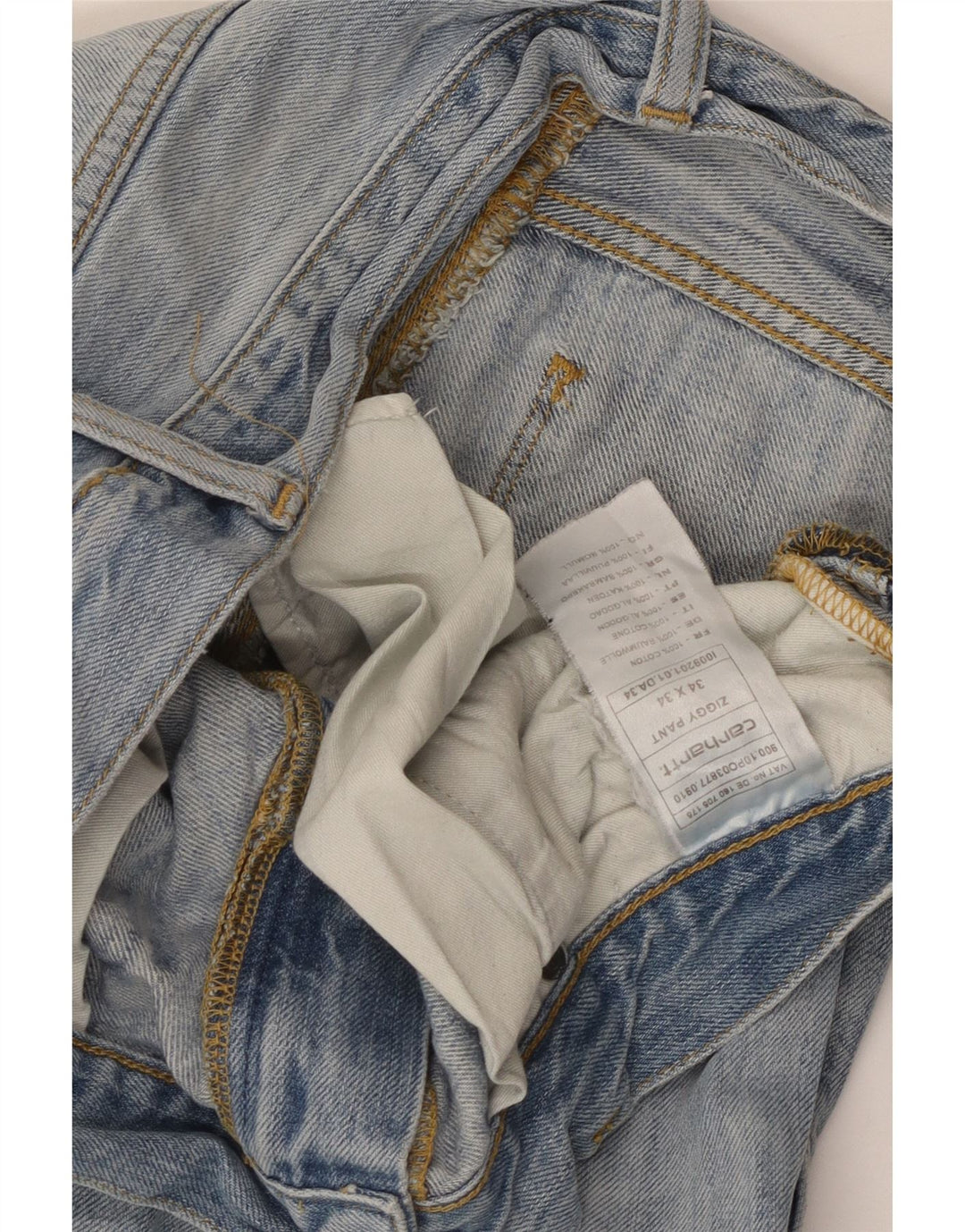 Carhartt Jean droit homme W34 L28 bleu coton