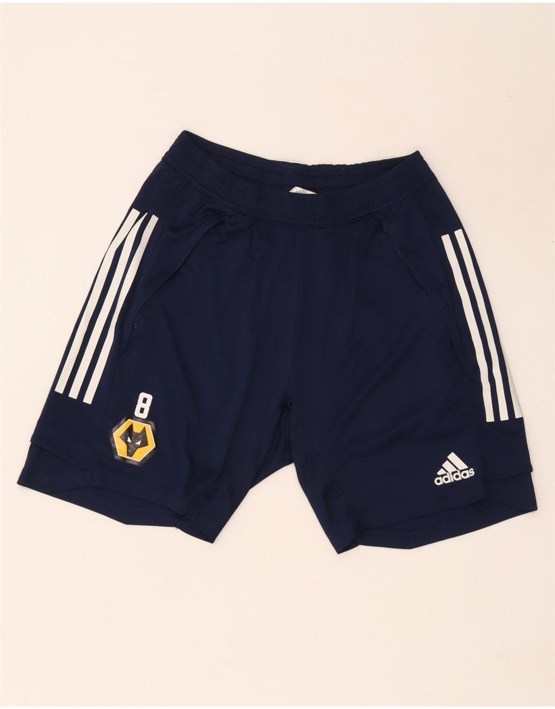 Adidas Short de Sport Wolverhampton Wanderers Homme Bleu Marine Moyen Polyester