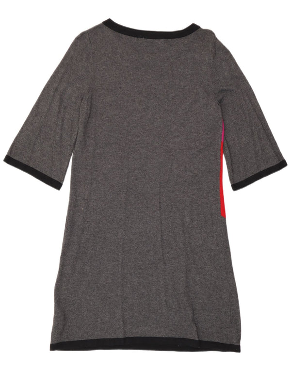 Marks & Spencer Womens Jumper Dress UK 14 Medium Grey Colourblock