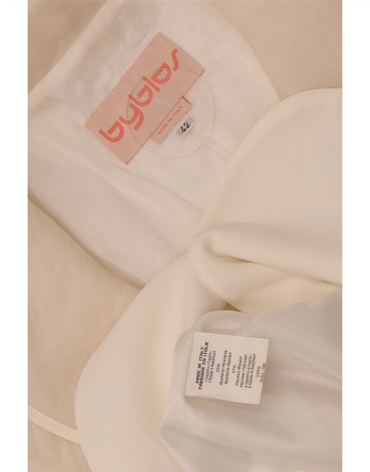 Byblos Veste Blazer 3 Boutons Femme IT 42 Acétate Blanc Moyen