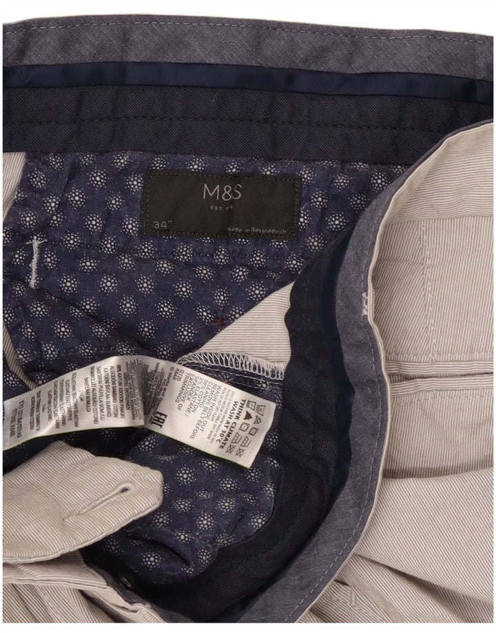 Marks & Spencer Short Chino Homme W34 Grand Gris Coton
