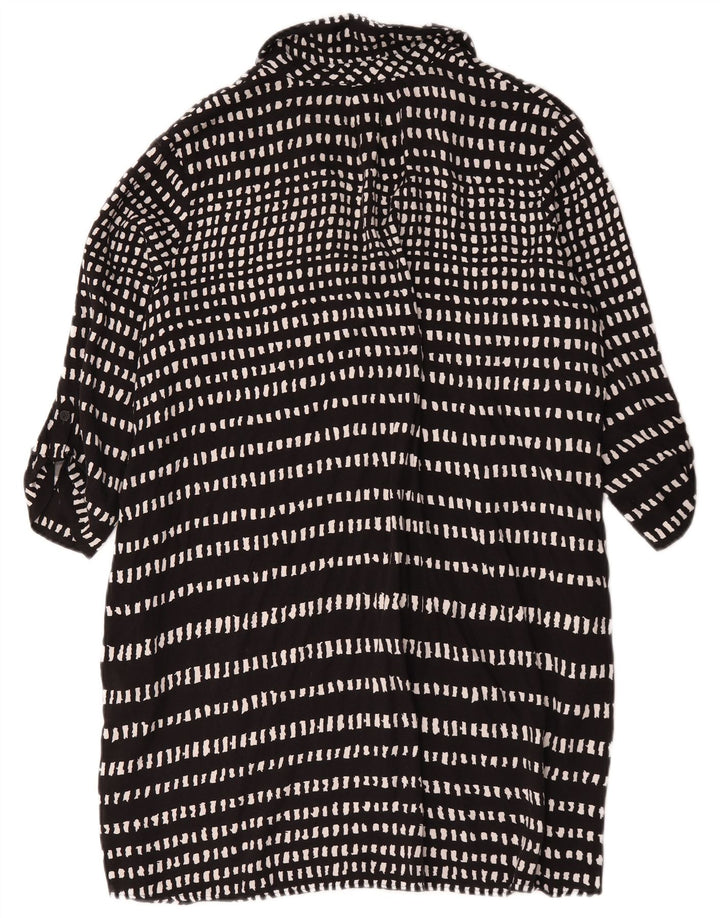 Hobbs Robe basique à manches 3/4 pour femme UK 18 XL Noir Géométrique Viscose