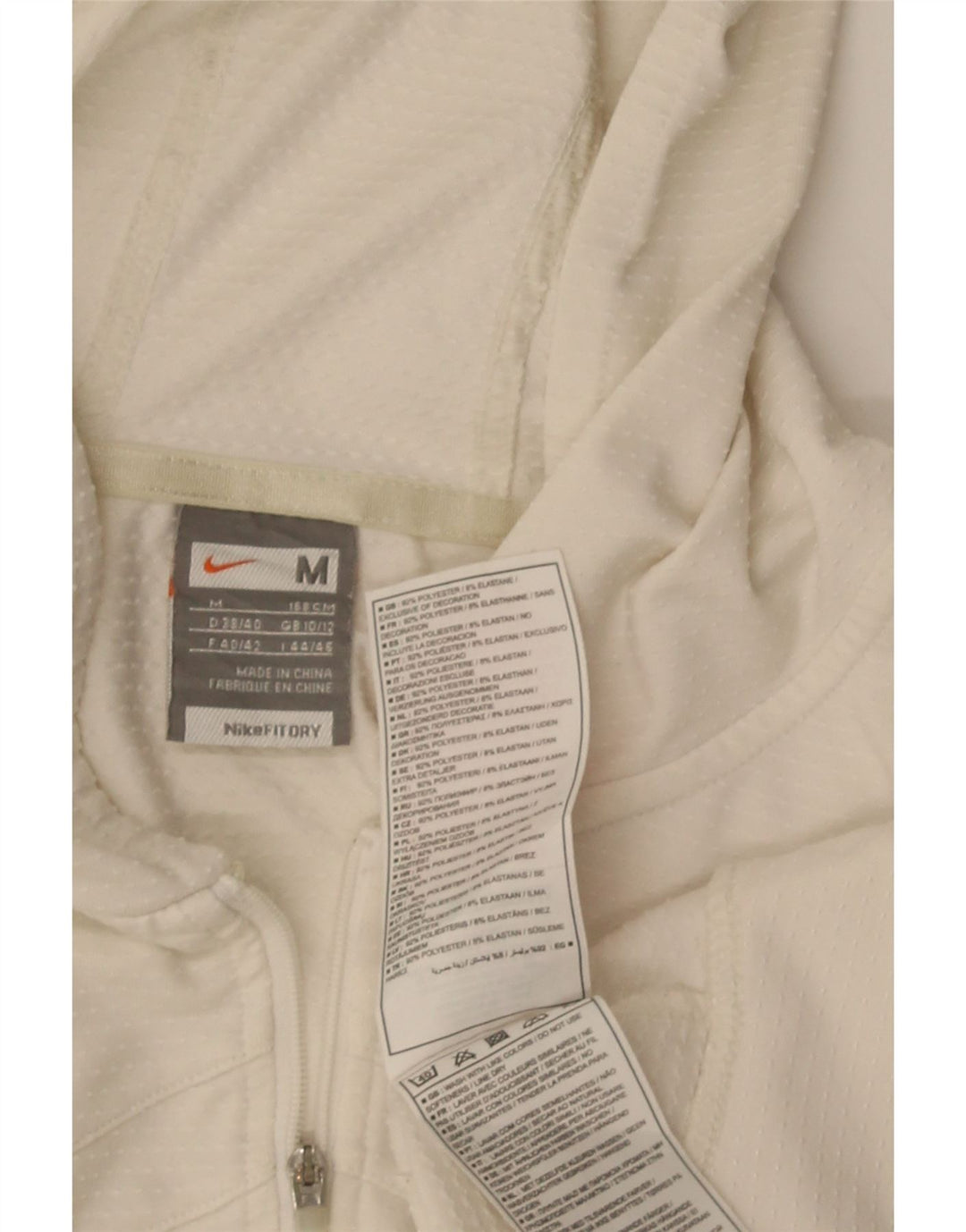 Nike Veste de survêtement courte à capuche pour femme UK 10/12 Blanc moyen