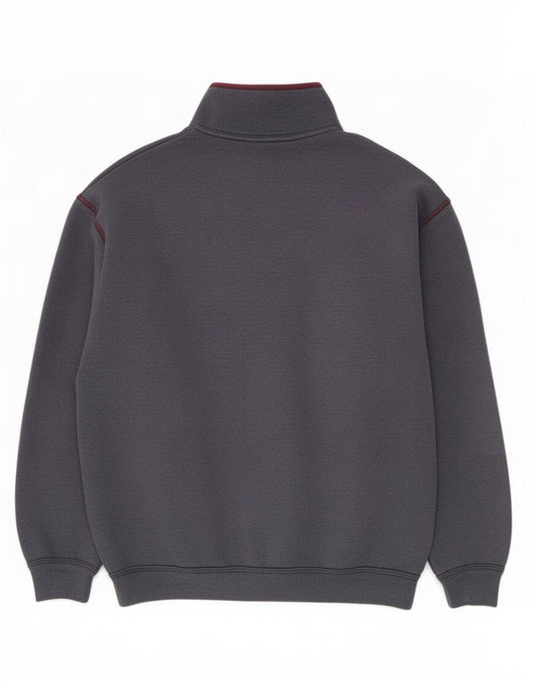 Roby Sweat-shirt à col boutonné pour homme en coton color block bleu marine moyen