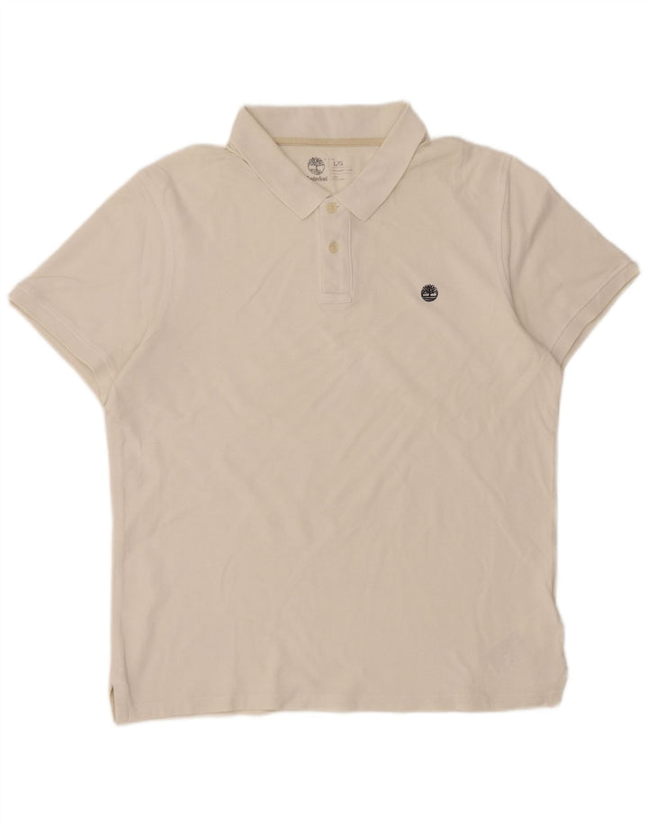 TIMBERLAND Polo Slim Fit Homme Grand Blanc Coton