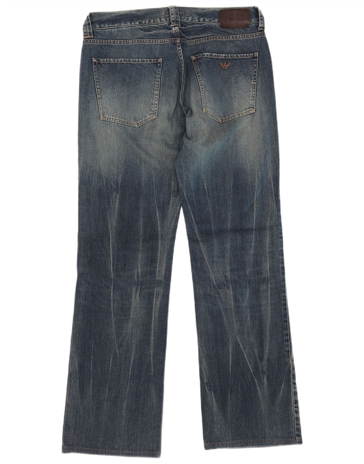 ARMANI Jean Bootcut Coupe Régulière Homme W33 L32 Bleu Coton