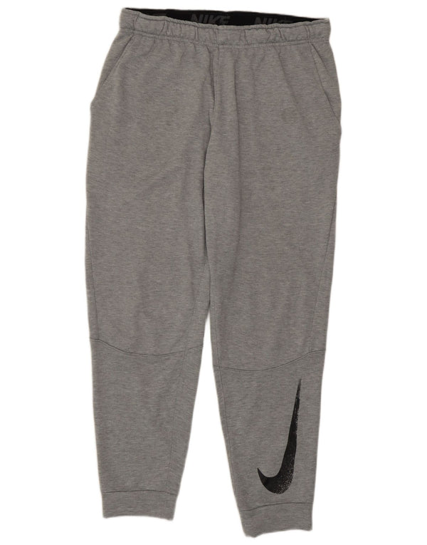 Nike Mens Dri Fit Graphic Tracksuit Trousers Joggers Large Grey Polyester