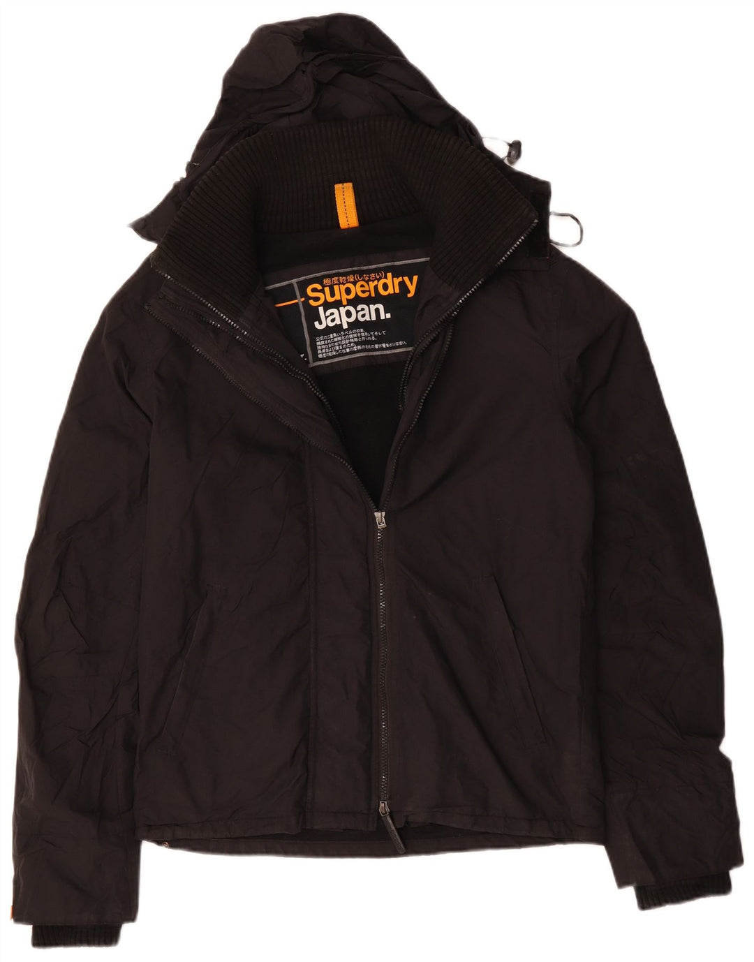 SUPERDRY Veste coupe-vent à capuche pour hommes UK 38 Medium Noir Polyester
