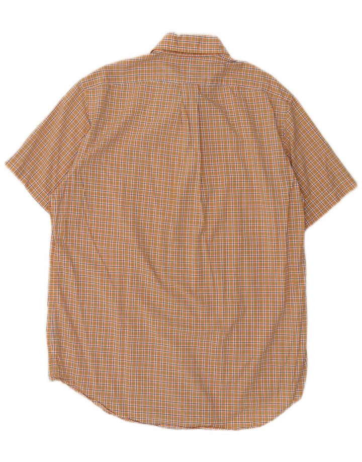 Ralph Lauren Chemise à manches courtes pour homme en coton à carreaux orange moyen