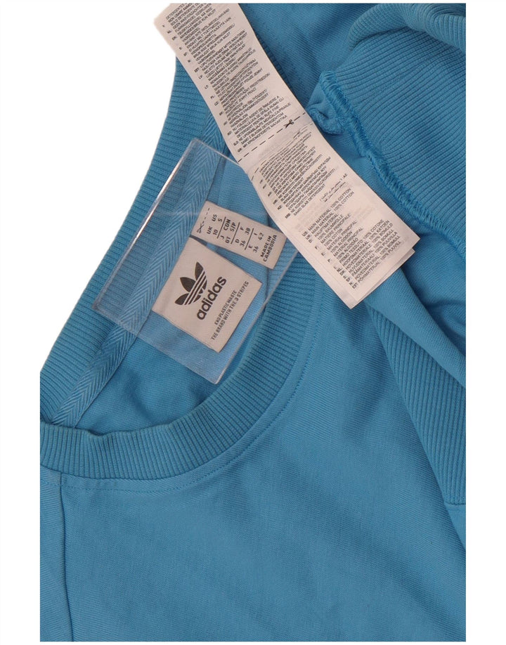 Adidas Sweat-shirt surdimensionné à manches courtes pour femme UK 10 Petit Bleu