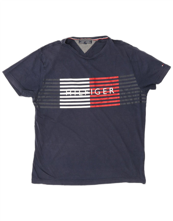 TOMMY HILFIGER T-Shirt Graphique Homme Grand Bleu Marine Rayé