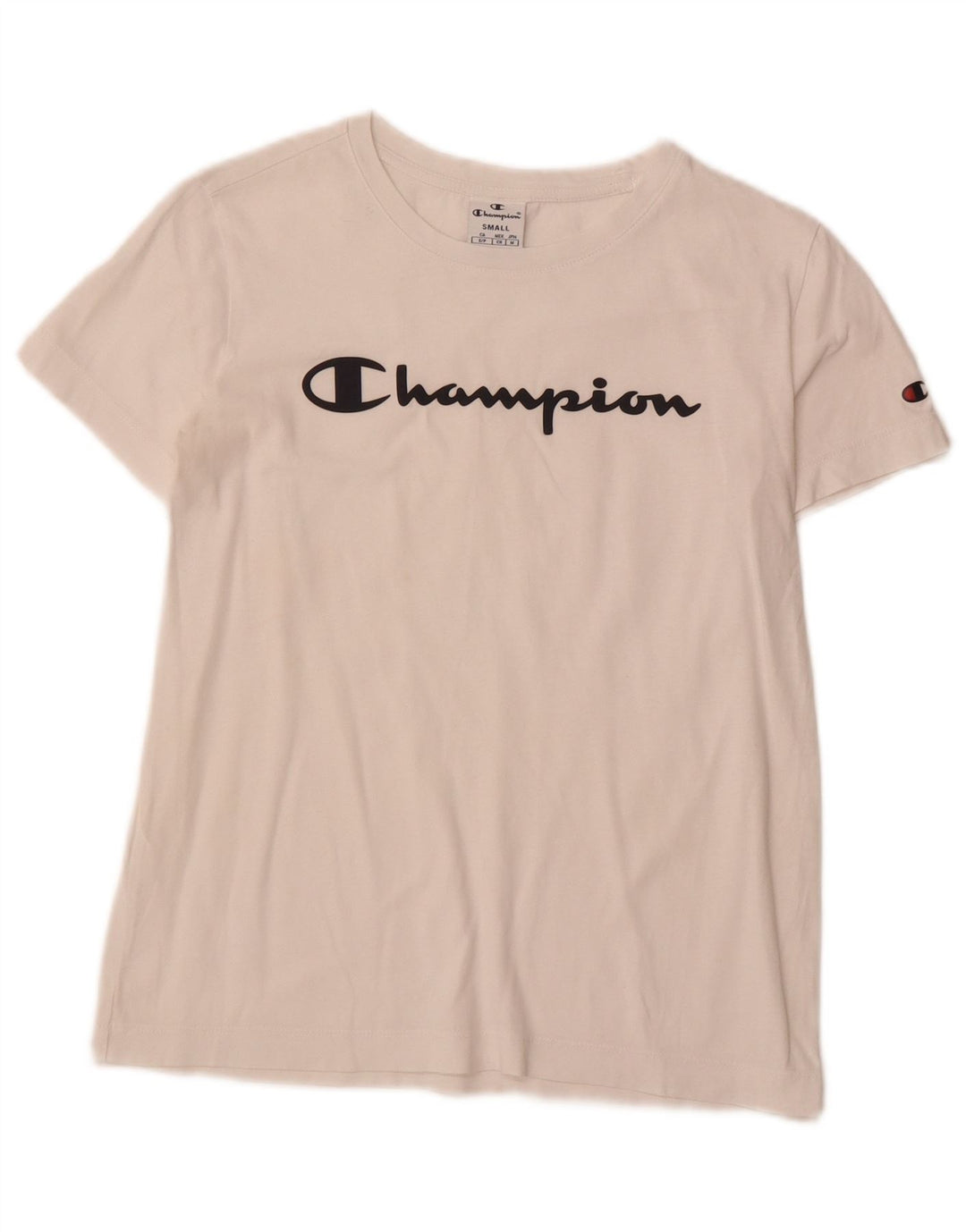 CHAMPION Womens Graphic T-Shirt Top UK 10 Small White