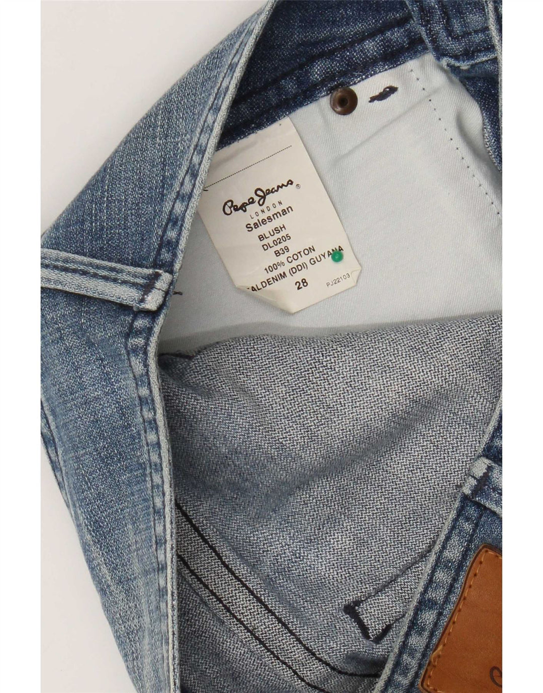 PEPE Jeans Femme Droit W28 L34 Bleu Coton