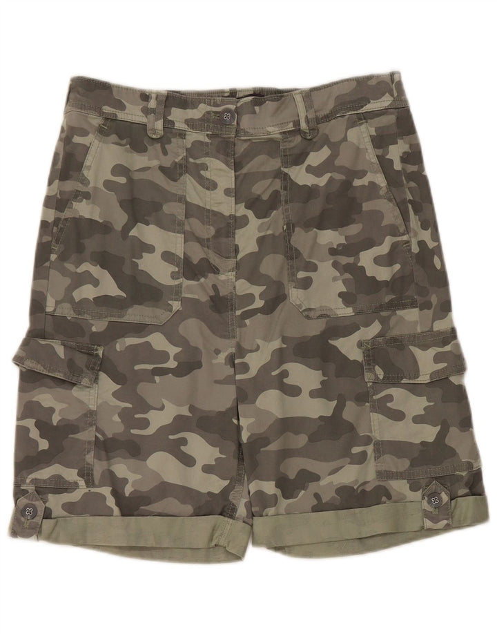 Marks & Spencer Short cargo taille haute pour femme UK 12 Medium W30 Kaki