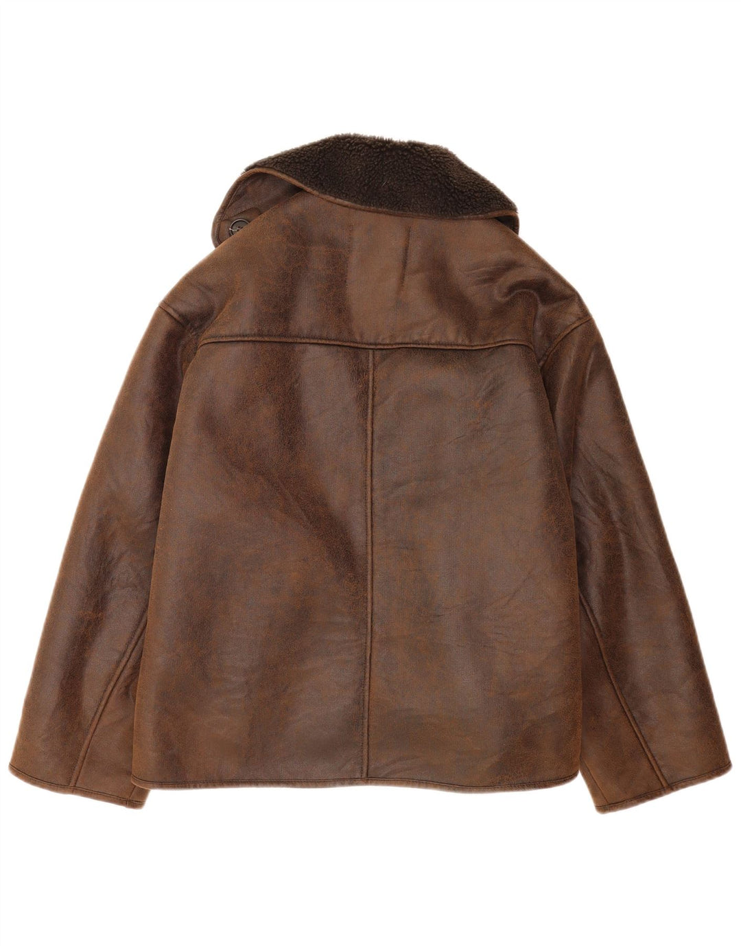 Zara Veste Sherpa surdimensionnée pour femme UK 2 2XS Marron Polyester