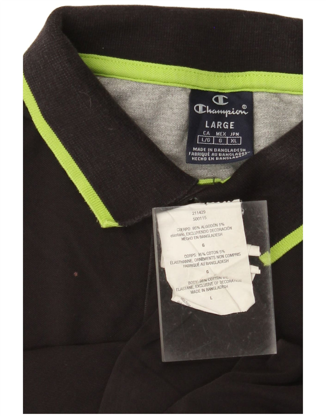 CHAMPION Polo Homme Grand Noir Coton