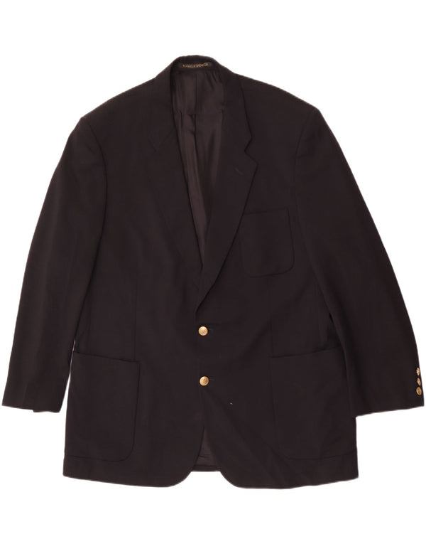 Marks & Spencer Veste blazer à 2 boutons pour homme UK 46 XL Noir Polyester