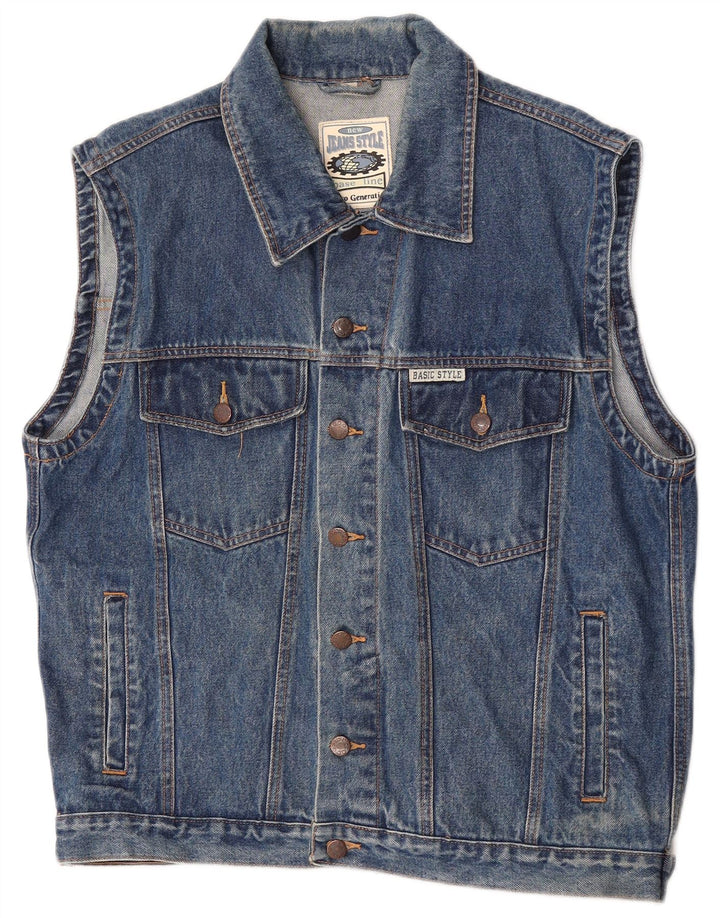 Marcel Clair Gilet en jean pour homme UK 38 Bleu moyen Coton