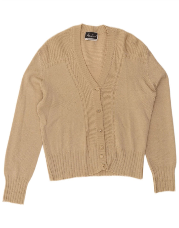 Luisa Spagnoli Pull Cardigan Femme UK 12 Laine Beige Moyen
