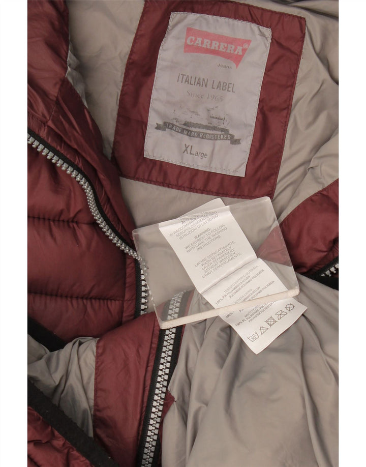 Carrera Veste matelassée à capuche XL Bordeaux Polyamide Homme
