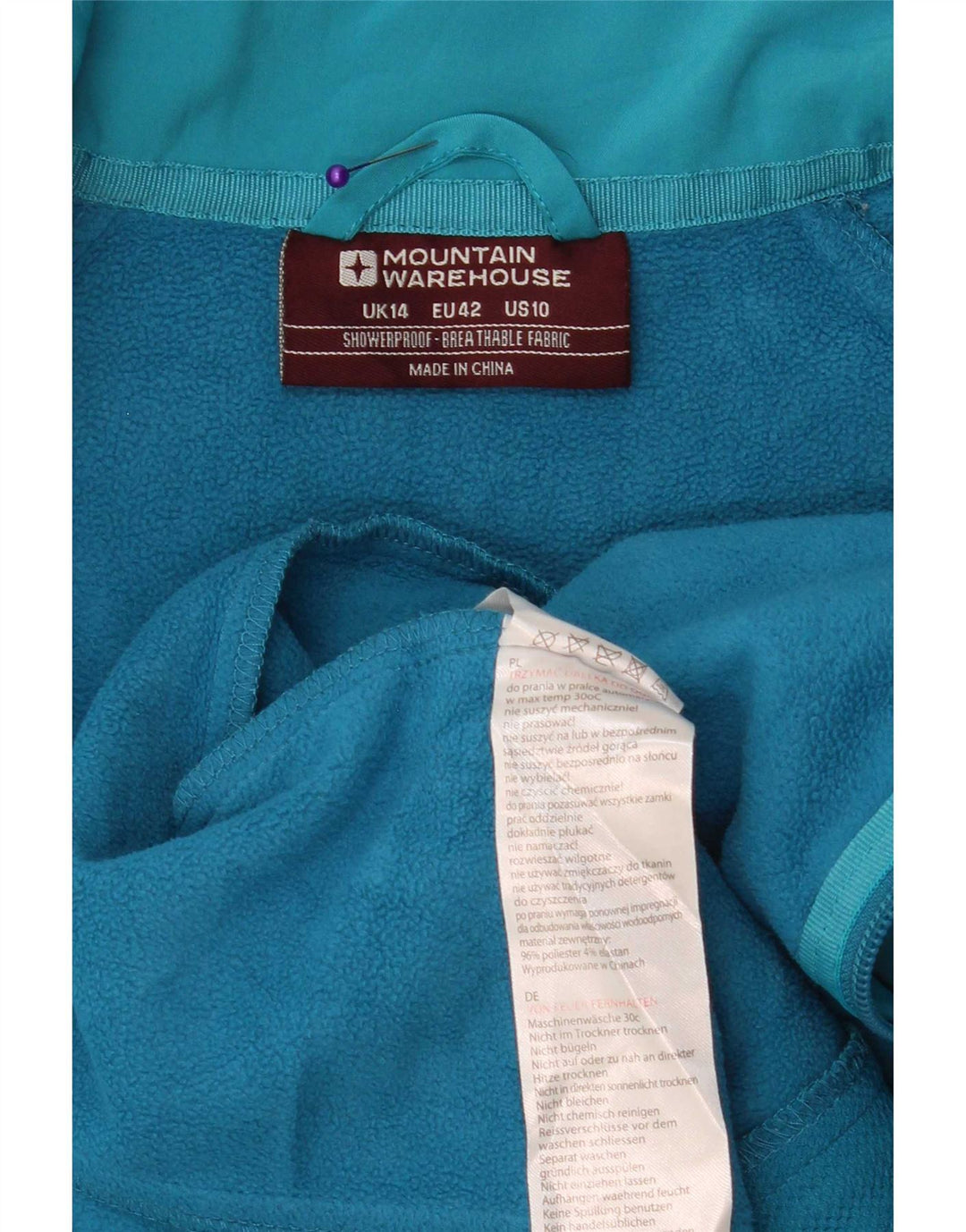 Mountain Warehouse Veste de survêtement pour femme UK 14 Large Bleu Polyester