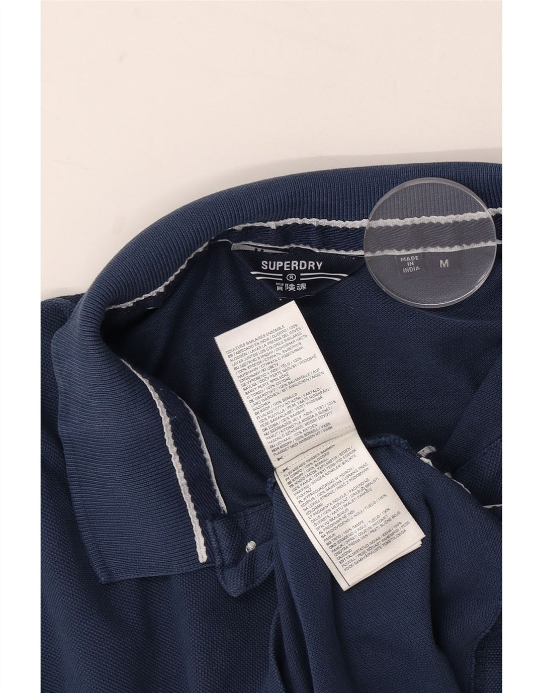 Superdry Polo Homme Bleu Marine Moyen Coton