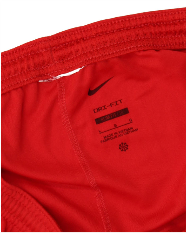 NIKE Short de sport Dri Fit Slim Fit pour homme, grand color block rouge