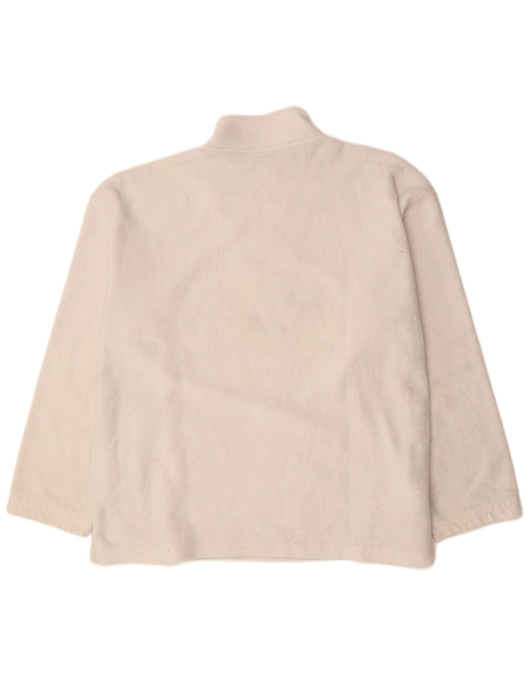 Fila Pull polaire graphique à col zippé pour homme 2XL Blanc cassé Polyester