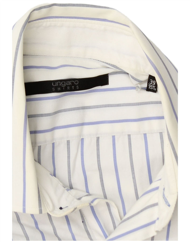 Ungaro Chemise Homme Taille 39 15 1/2 Coton Rayé Blanc Moyen