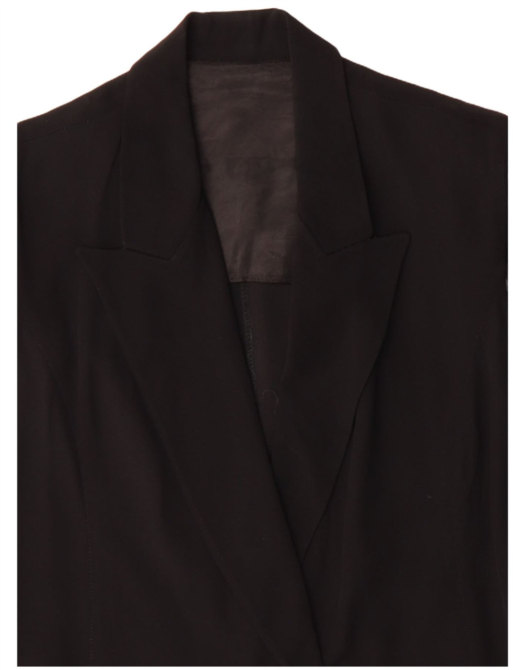 vintage Femme Manches Courtes 1 Bouton Blazer Veste IT 48 XL Acétate Noir