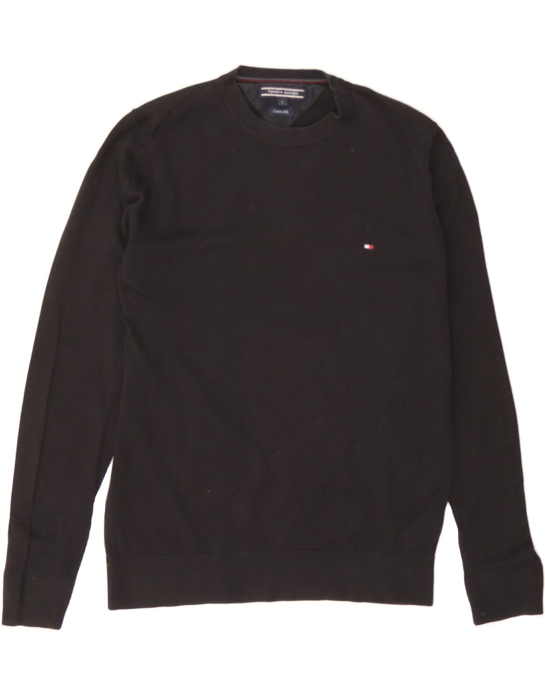TOMMY HILFIGER Mens Sweatshirt Jumper Small Black Cotton Vintage Tommy Hilfiger and Second-Hand Tommy Hilfiger from Messina Hembry 