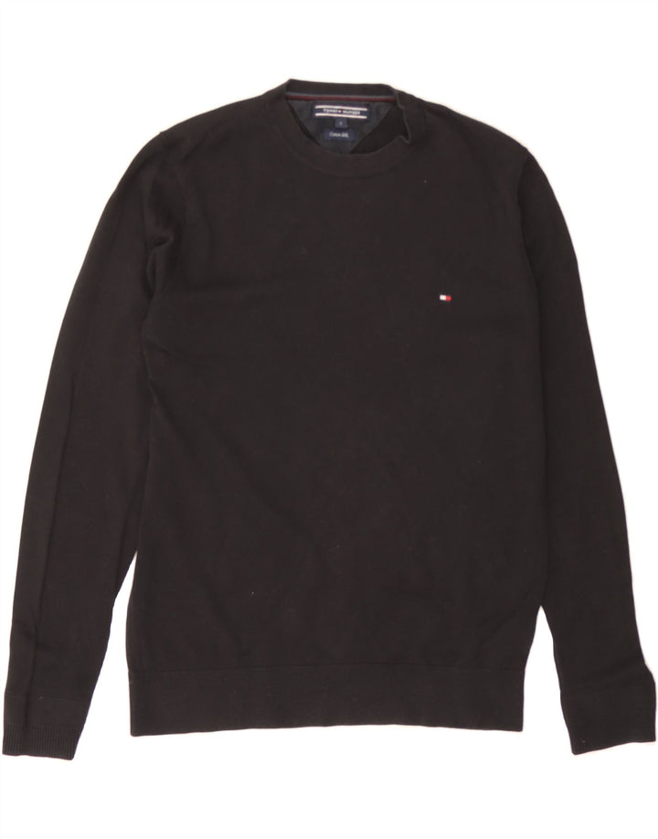 TOMMY HILFIGER Mens Sweatshirt Jumper Small Black Cotton Vintage Tommy Hilfiger and Second-Hand Tommy Hilfiger from Messina Hembry 